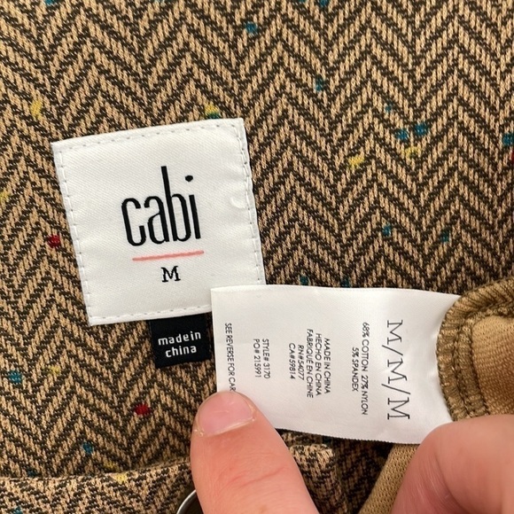 Cabi Penny Blazer Herringbone Brown Tan Bows Pockets Size Medium 3170 - Picture 13 of 17